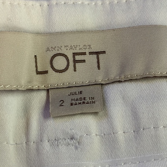 Loft Ann TaylorJulie Ankle Cotton/Spandex White Trouser Size 2 - Picture 4 of 8